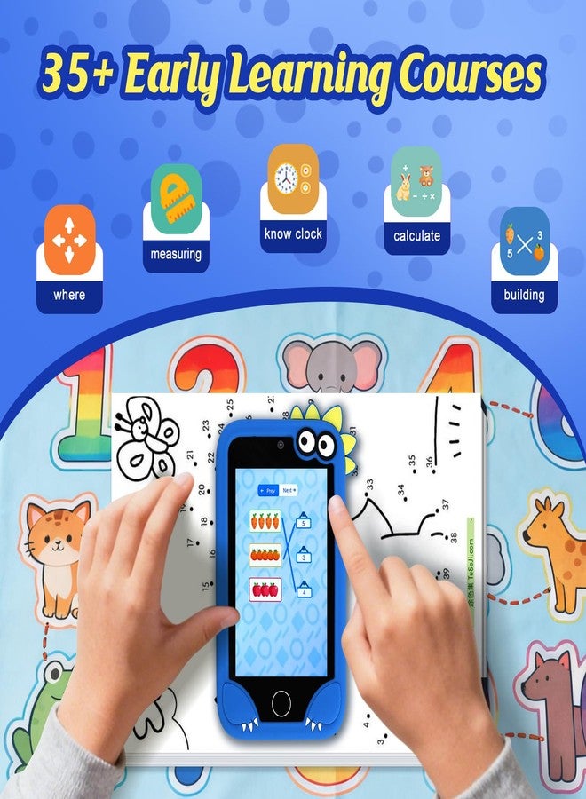NINE CUBE Kids Cell Phone Toy, Educational Learning Smart Phone for Toddlers Ages 3-10 with 3.97" Touch Screen, Dual Camera, 200+ STEM Games & Music - Best Birthday for Boys & Girls - Image 5